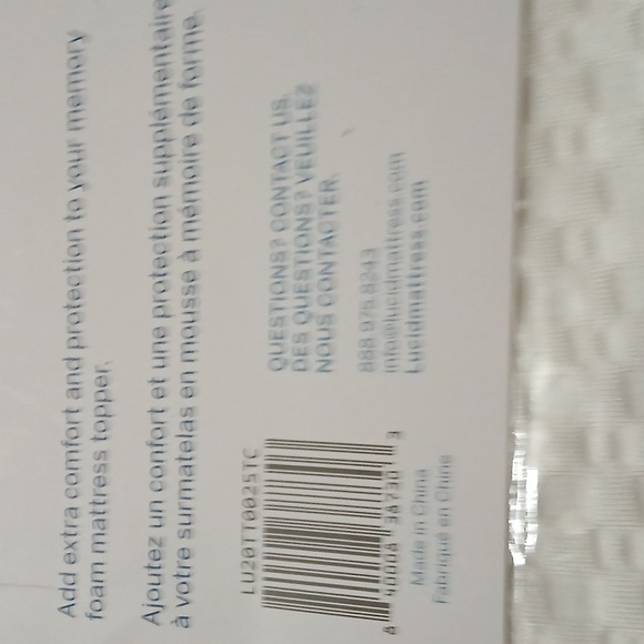 Lucid 2 Inch Twin Mattress Topper Cover With Zipper NWOT - Picture 2 of 8